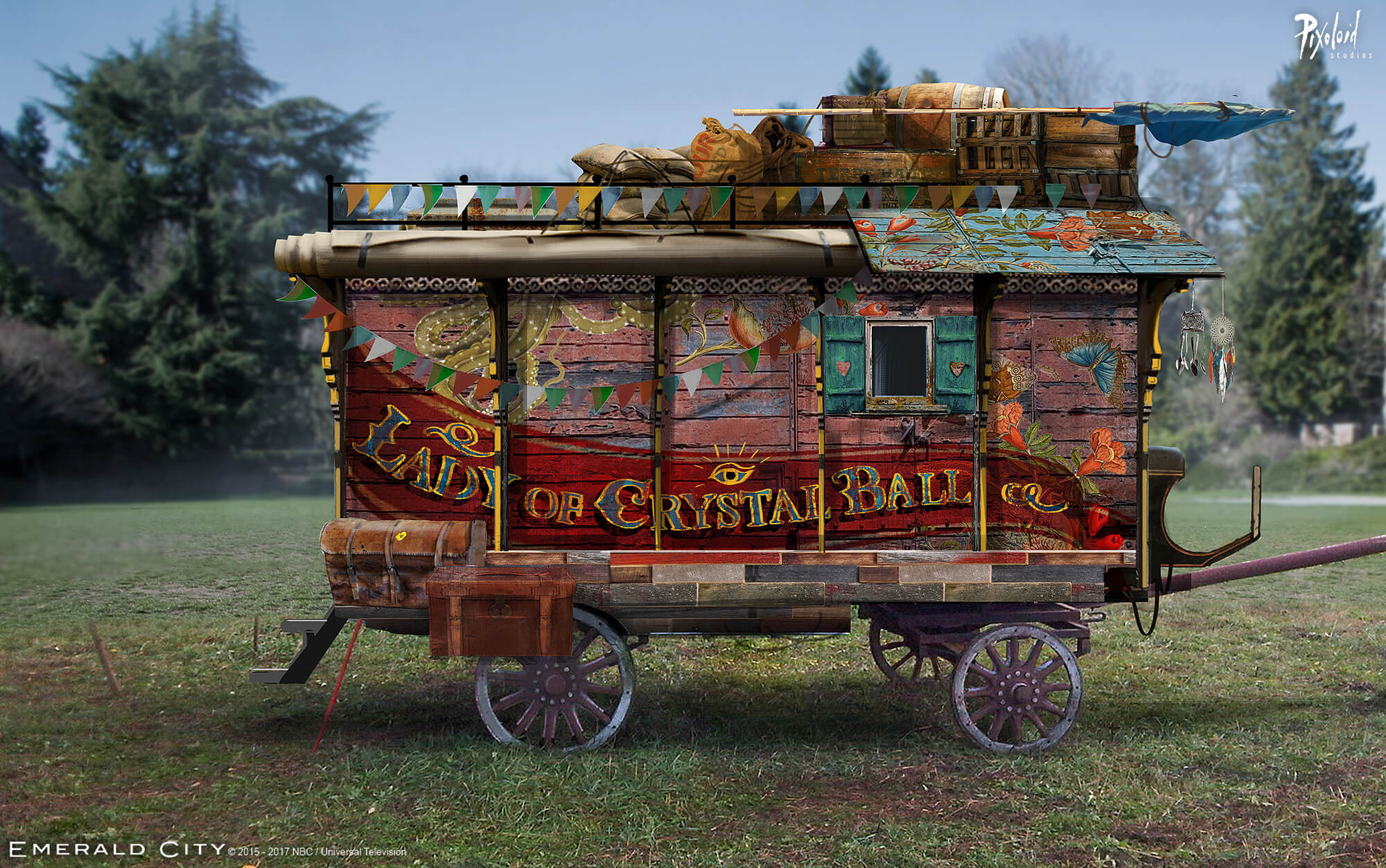 Emerald City vehicle concept - circus cart, gypsy caravan