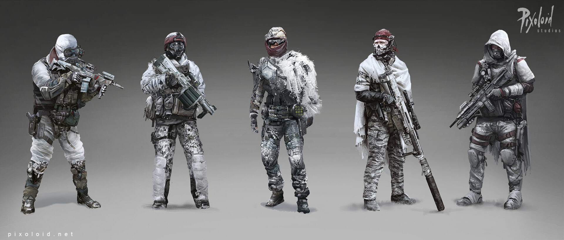 gun, mercenary soldier costume design variations