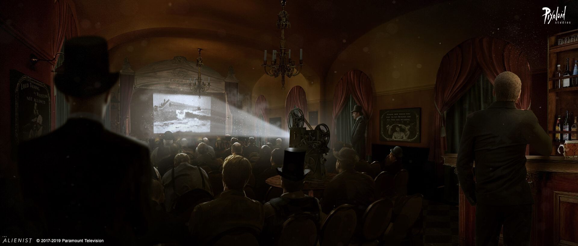 Brubacher's movie theatre - 1800s cinema - location and keyframe concept for The Alienist
