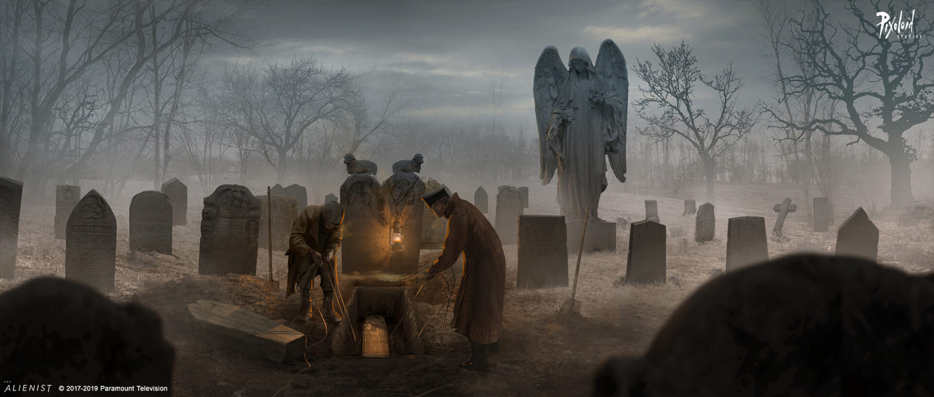 Graveyard / Zweig Twins Exhumation - Keyframe concept for The Alienist