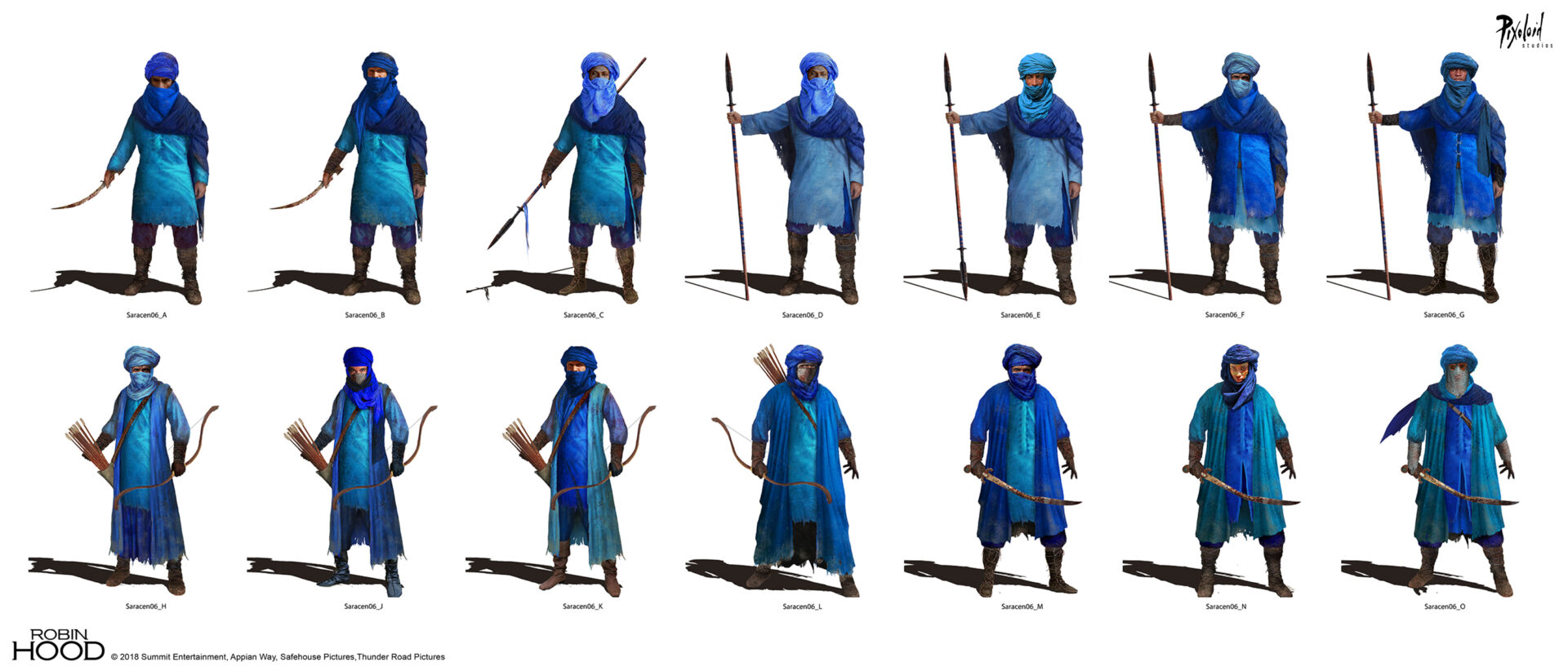 Saracen costume concepts for Robin Hood movie