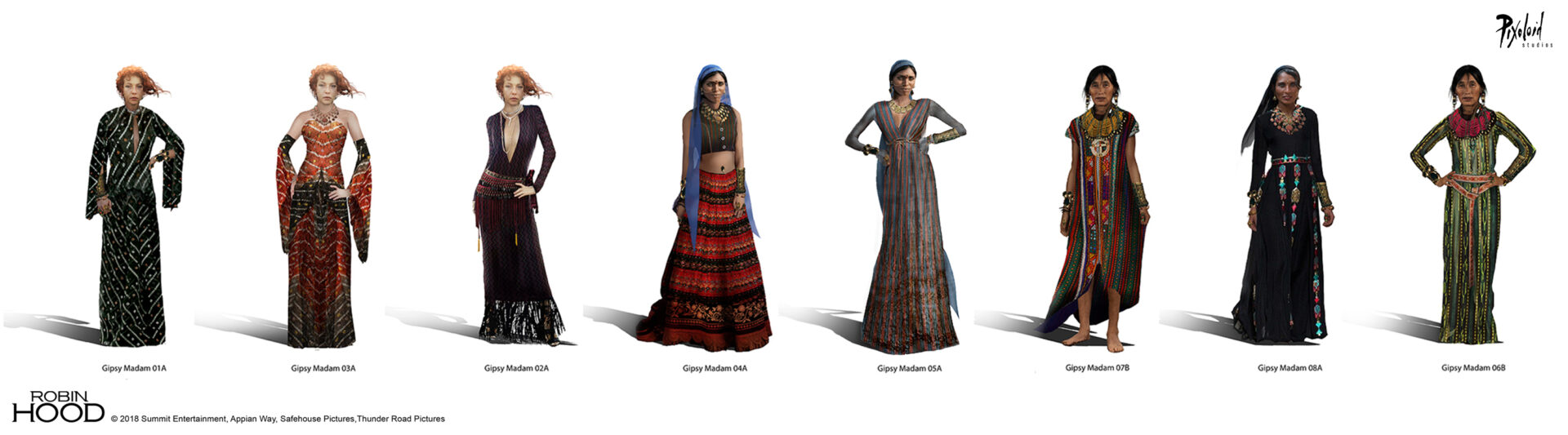 Gypsy Madam costume concepts for Robin Hood movie